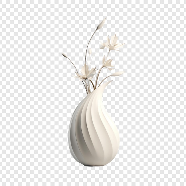 PSD a white vase with flowers on it and a white vase