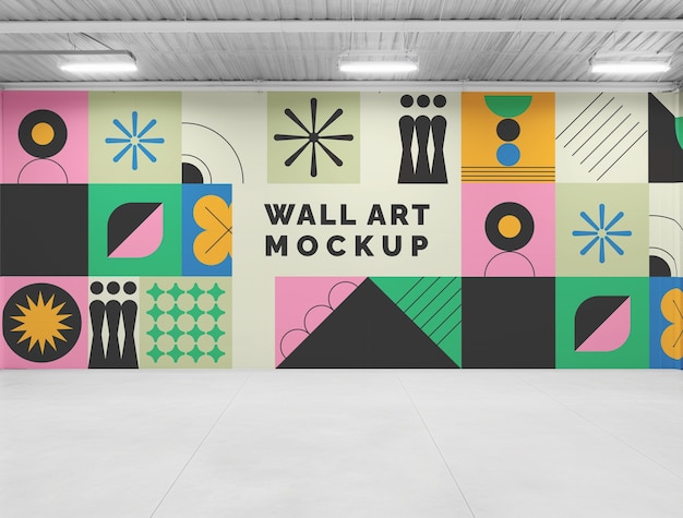 White walls mural mockup