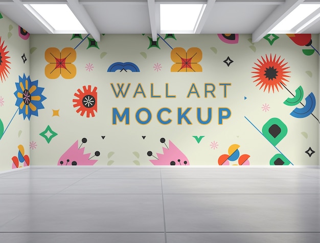 White walls mural mockup