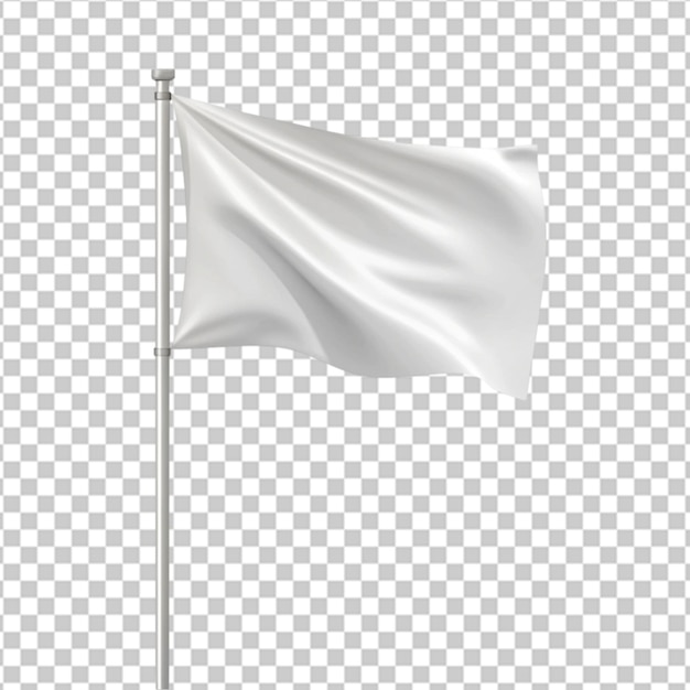 White Waving Flag on Transparent Background Ai Generated