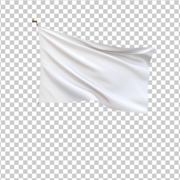 White Waving Flag on Transparent Background Ai Generated