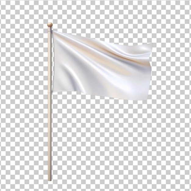 White Waving Flag on Transparent Background Ai Generated