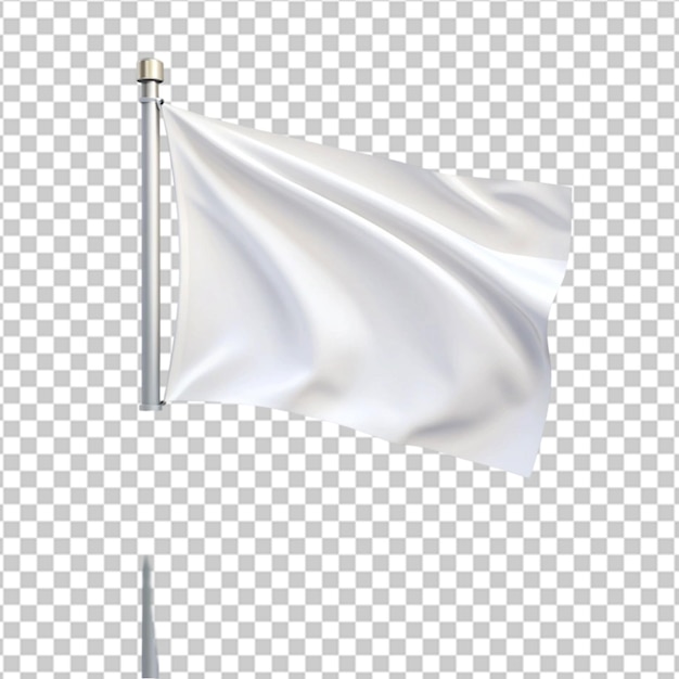 White Waving Flag on Transparent Background Ai Generated