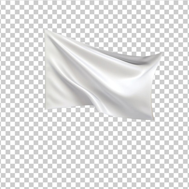 PSD white waving flag on transparent background ai generated