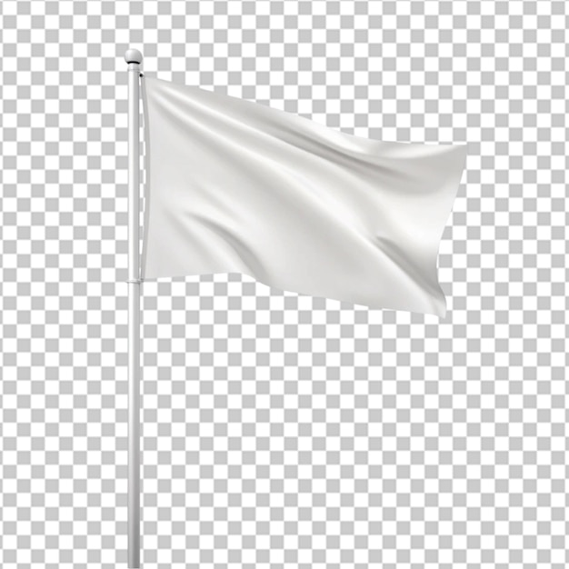 White Waving Flag on Transparent Background Ai Generated