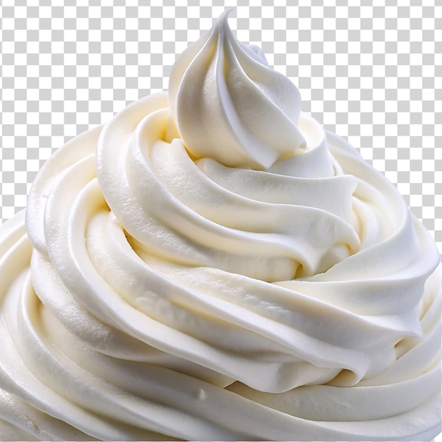 PSD white whipped cream isolated on transparent background