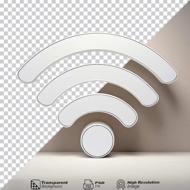 PSD white wifi symbol isolated on transparent background