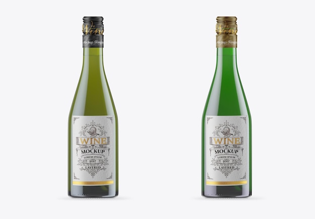 White Wine Bottle Mockup 3D render