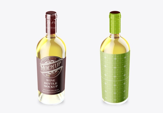 White Wine Bottle Mockup