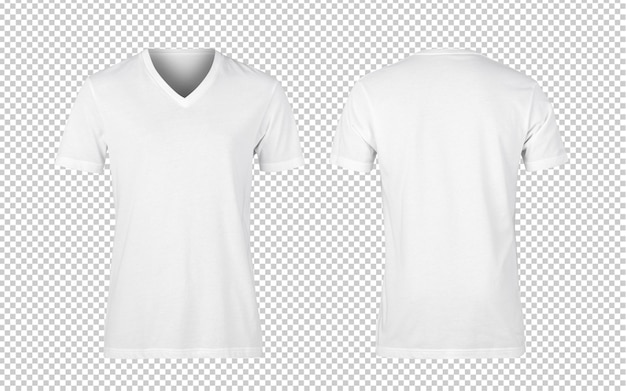 White woman v-nect t-shirts front and back mockup