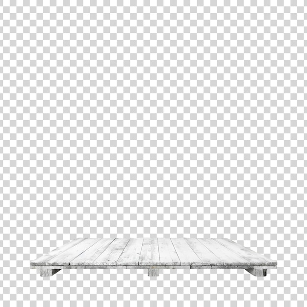 PSD a white wooden table with a transparent background