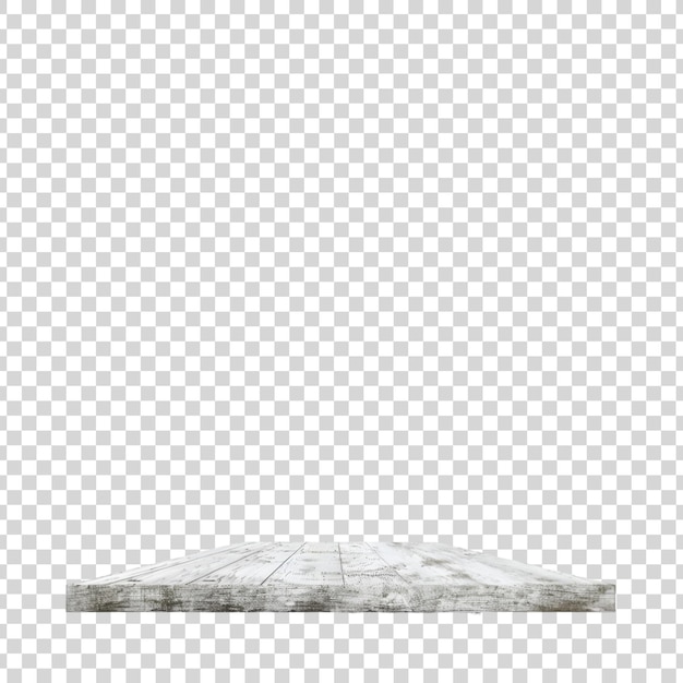 PSD a white wooden table with a transparent background