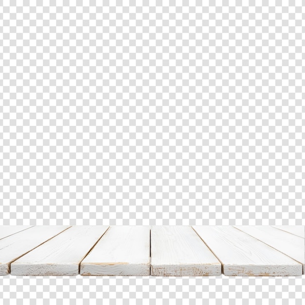 PSD a white wooden table with a transparent background