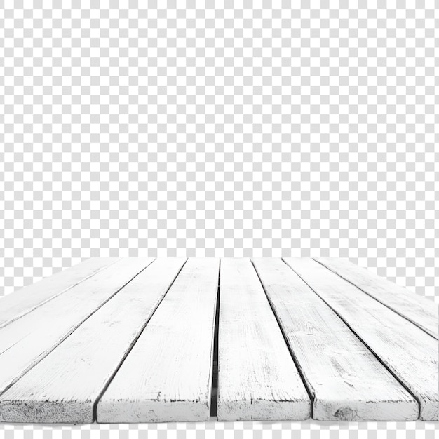 PSD a white wooden table with a transparent background