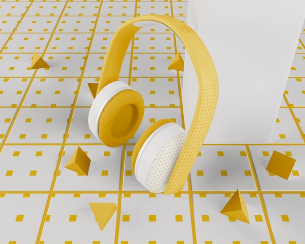 PSD white and yellow  minimalistic headphones wireless