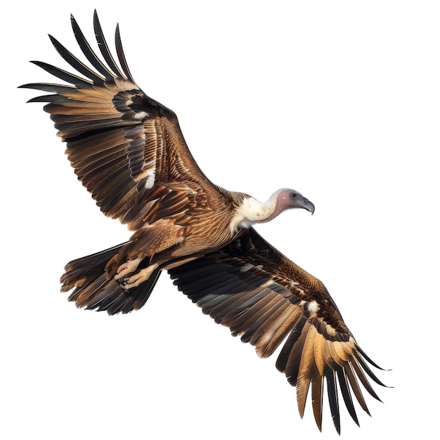 A Whitebacked Vulture in Flight with Spread Wings