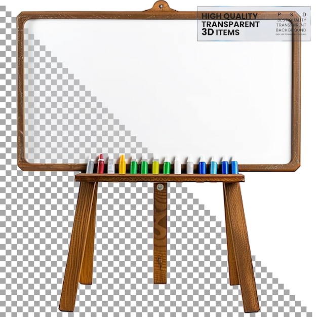 PSD whiteboard a magnetic whiteboard with dry erase surface on transparent background