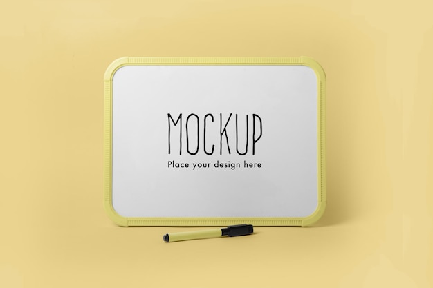 whiteboard mockup over customized background color