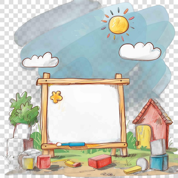 PSD whiteboard transparent background watercolor cliparton transparent background