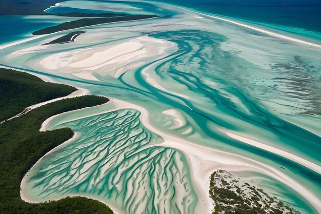 PSD whitehaven beach where crystal clear waters embrace powdery white sands in australia