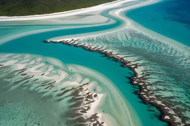 PSD whitehaven beach where crystal clear waters embrace powdery white sands in australia