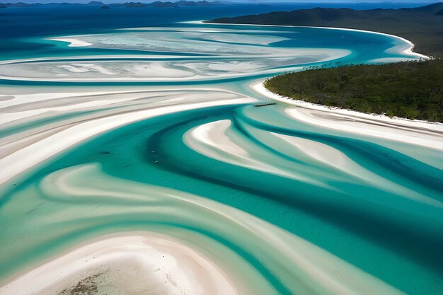 PSD whitehaven beach where crystal clear waters embrace powdery white sands in australia