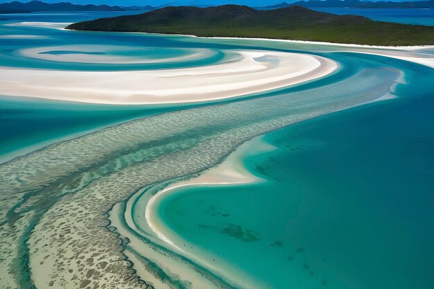 PSD whitehaven beach where crystal clear waters embrace powdery white sands in australia