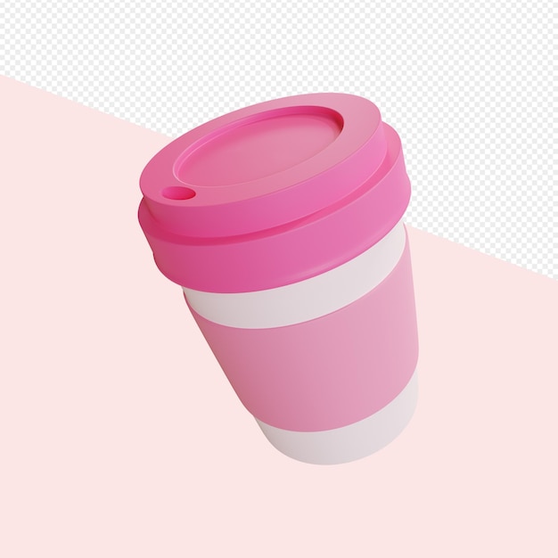 WhitePink Paper Coffee Cup