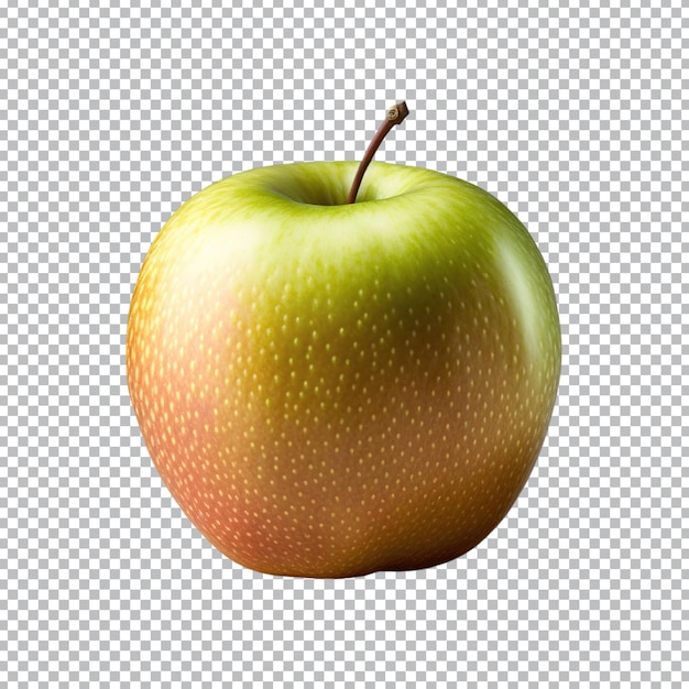 A whole apple is isolated on transparent background ripe fresh apple clipping path