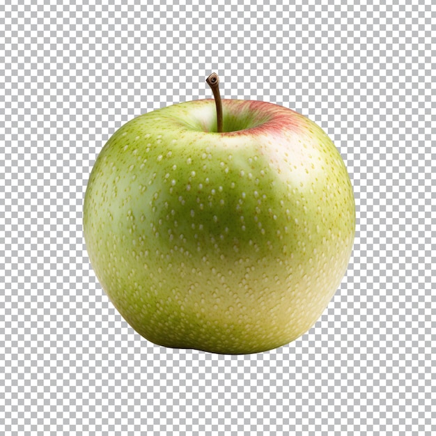 A whole apple is isolated on transparent background ripe fresh apple clipping path