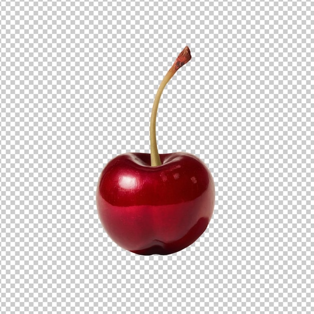 PSD whole cherry with a shiny red skin isolated