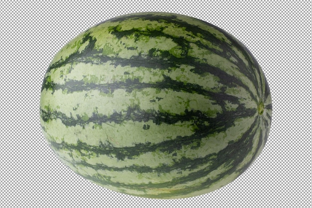 Whole and half watermelon isolated on a transparent background