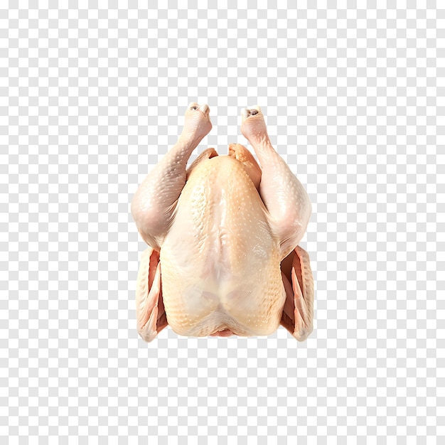 PSD whole raw chicken isolated on a transparent background