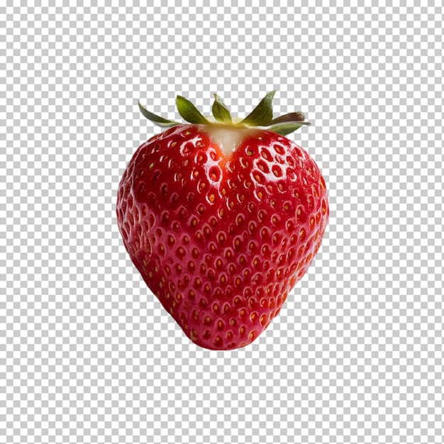 PSD whole strawberry with a vibrant red color isolated