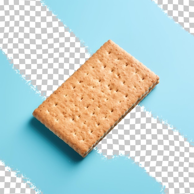 Whole wheat cracker illuminated on transparent background