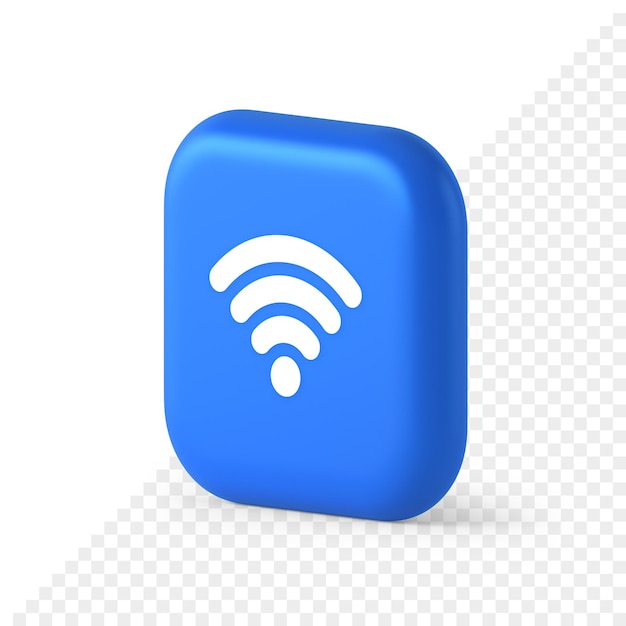 PSD wi fi internet connection button high speed wireless cyberspace digital network 3d isometric icon