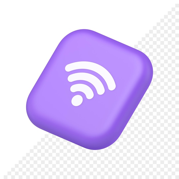 PSD wi fi internet connection button high speed wireless cyberspace digital network 3d isometric icon