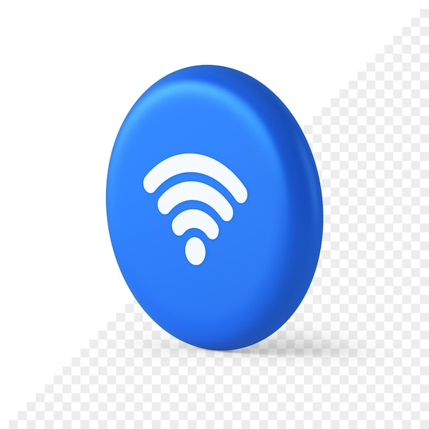 PSD wi fi internet connection button high speed wireless cyberspace digital network 3d isometric icon