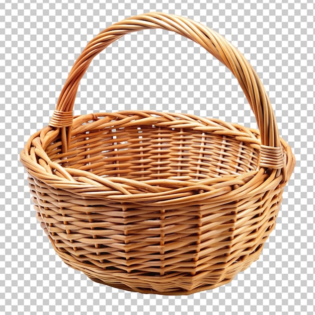 wicker basket isolated on transparent background