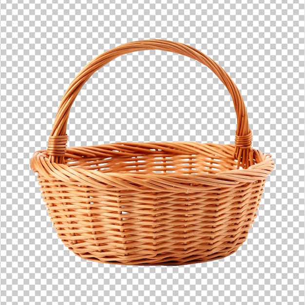 wicker basket isolated on white background