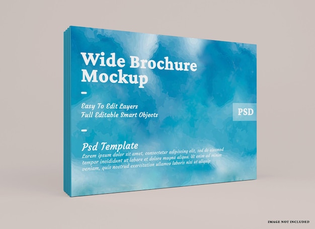 wide brochure mockup design isolated