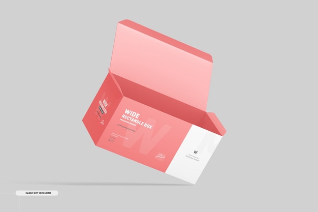 wide rectangle box mockup