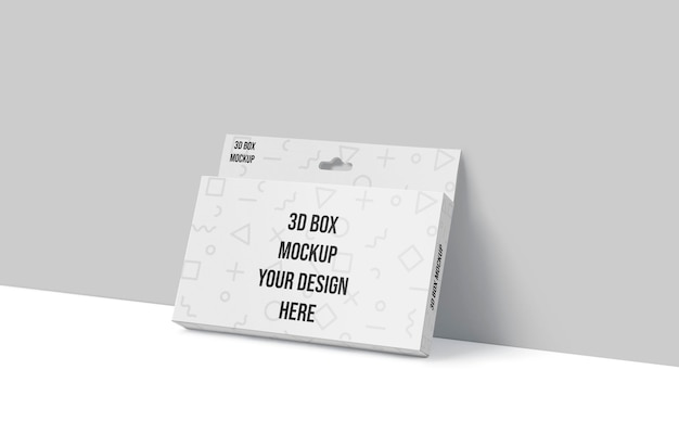 wide slim rectangle box mockup with hanger