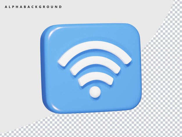 Wifi 3d render icon illustration