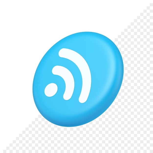 Wifi available access button wireless internet connection signal 3d isometric realistic icon