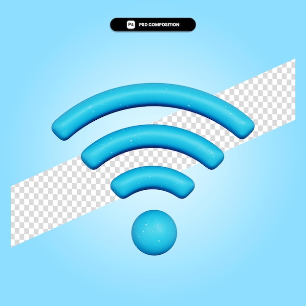 Wifi connection 3d render illustration isolated