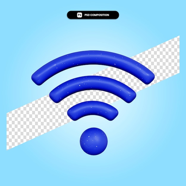 Wifi connection 3d render illustration isolated