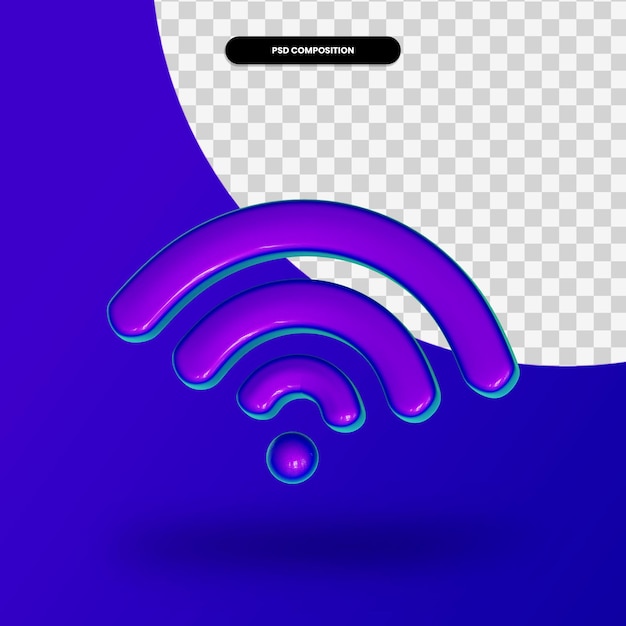 PSD wifi connection 3d render illustration isolated