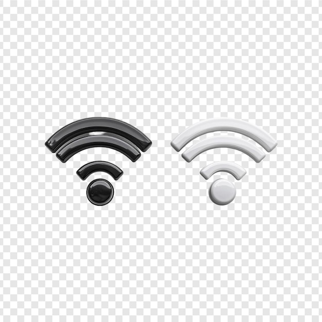 PSD wifi icon 3d isolated on transparent background