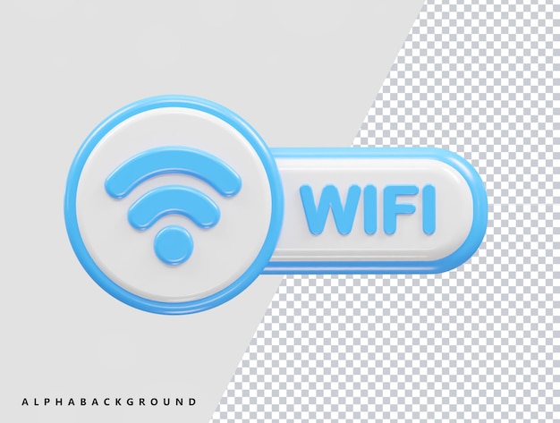 PSD wifi icon 3d rendering illustration